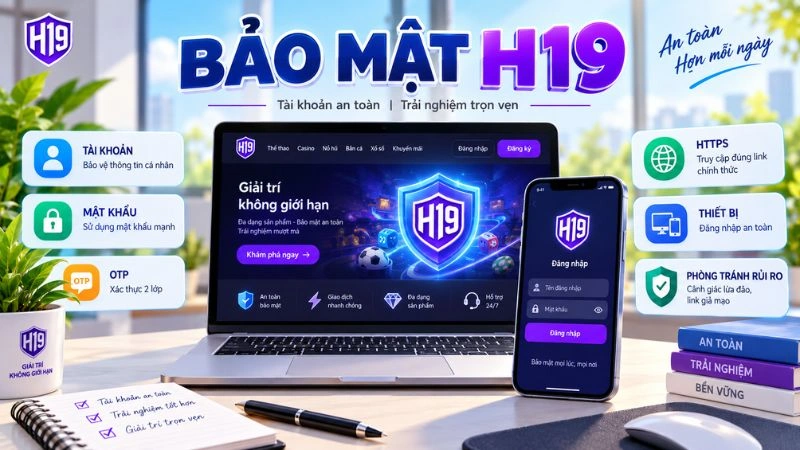Bảo mật tài khoản H19 với mật khẩu, OTP và kiểm tra truy cập HTTPS