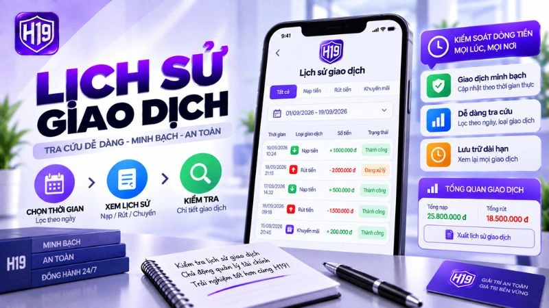 Lịch Sử Giao Dịch H19 – Cách Kiểm Tra Nạp Rút